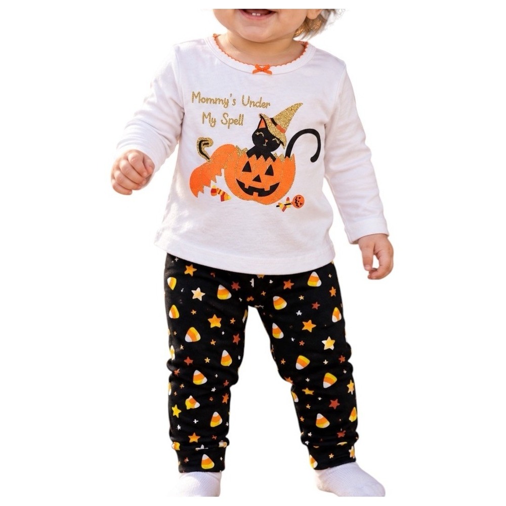 Spooky Night Girls 9-12M Halloween Mommy's Under My Spell 2pc Set NWT